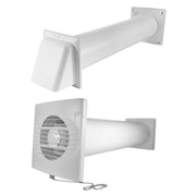 Through Wall Ventilation Kit RICO Pull-Cord Switch Fan with White External Vent - OTHER