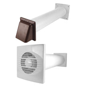 Through Wall Ventilation Kit RICO Timer Switch Fan with Brown External Vent - OTHER