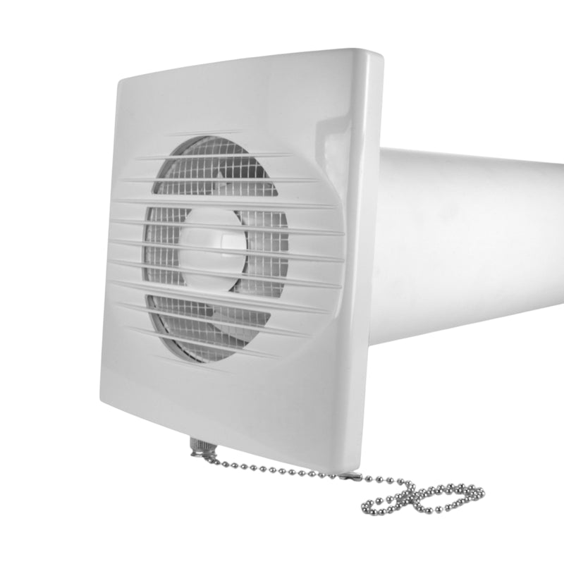Through Wall Ventilation Kit RICO Pull-Cord Switch Fan with Brown External Vent -