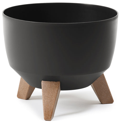 Roma Bowl Pot with Legs, Insert and Hole with Plug 290mm Black - Home & Garden > Lawn & Garden > Gardening > Pots & Planters > Pots Planting