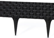 Lawn Edging, Plastic Palisade Rattan Effect, 2.4m, Black - Home & Garden > Lawn & Garden Garden tools & Accesories