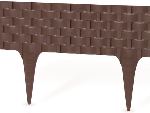 Lawn Edging, Plastic Palisade Rattan Effect, 2.4m, Brown - Home & Garden > Lawn & Garden Garden tools & Accesories