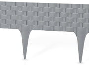 Lawn Edging, Plastic Palisade Rattan Effect, 2.4m, Gray - Home & Garden > Lawn & Garden Garden tools & Accesories