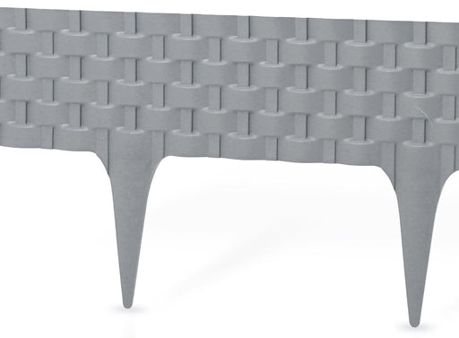 Lawn Edging, Plastic Palisade Rattan Effect, 2.4m, Gray - Home & Garden > Lawn & Garden Garden tools & Accesories