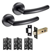 Raven Latch Pack Door Handle - Matt Black -