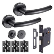 Raven Latch Pack Door Handle - Matt Black -