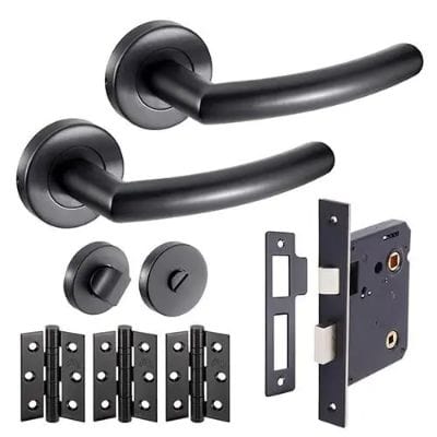 Raven Latch Pack Door Handle - Matt Black -