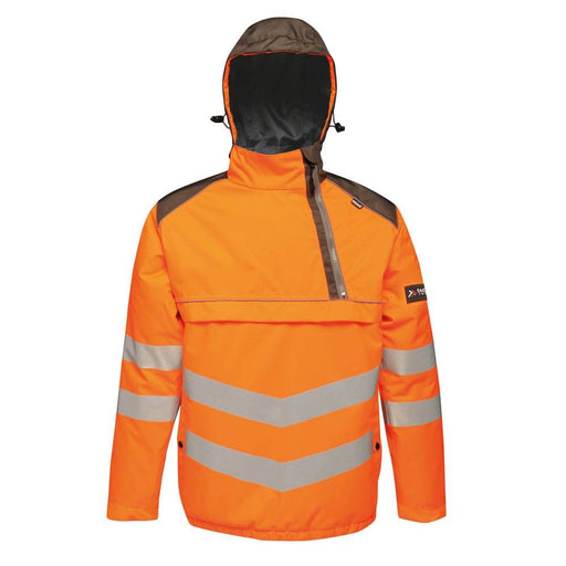 Regatta TRA316 Tactival Hi-Vis Hooded Waterproof Bomber Jacket - HI-VIS JACKETS & COATS