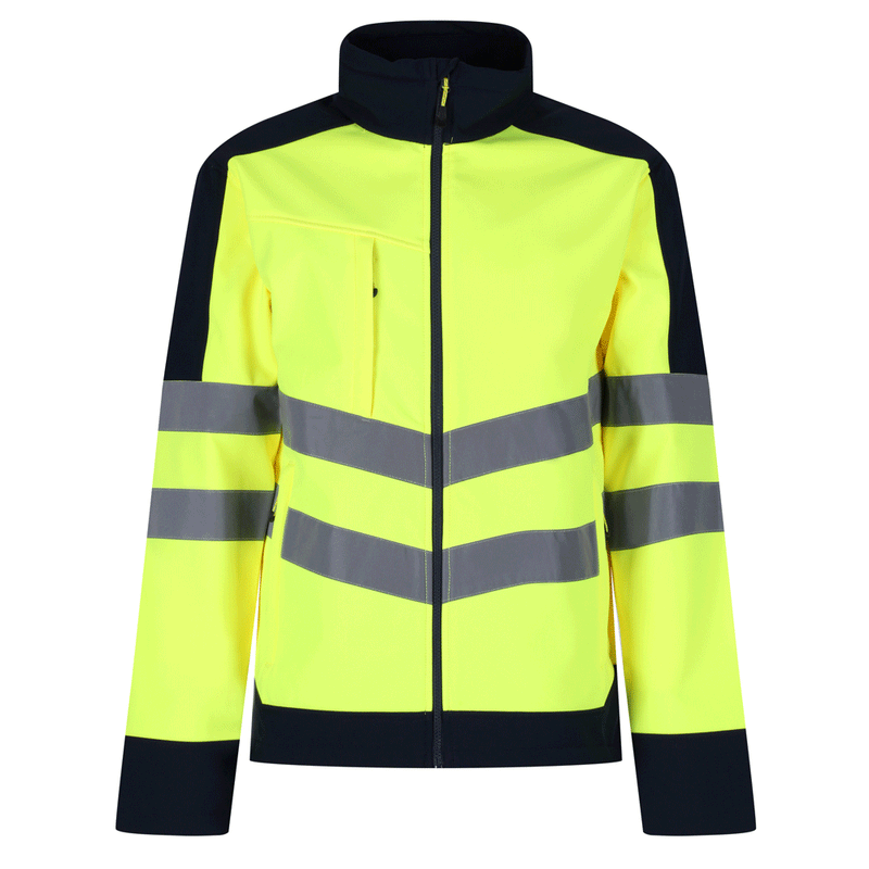 Regatta TRA625 Pro 3 Layer Breathable Hi-Vis Softshell Jacket Various Colours - HI-VIS JACKETS & COATS