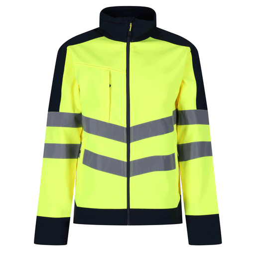 Regatta TRA625 Pro 3 Layer Breathable Hi-Vis Softshell Jacket Various Colours - HI-VIS JACKETS & COATS