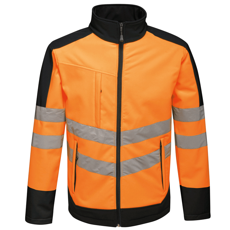 Regatta TRA625 Pro 3 Layer Breathable Hi-Vis Softshell Jacket Various Colours - HI-VIS JACKETS & COATS