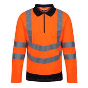 Regatta TRS192 Pro Hi-Vis Long Sleeved Polo Shirt - HI-VIS T-SHIRTS