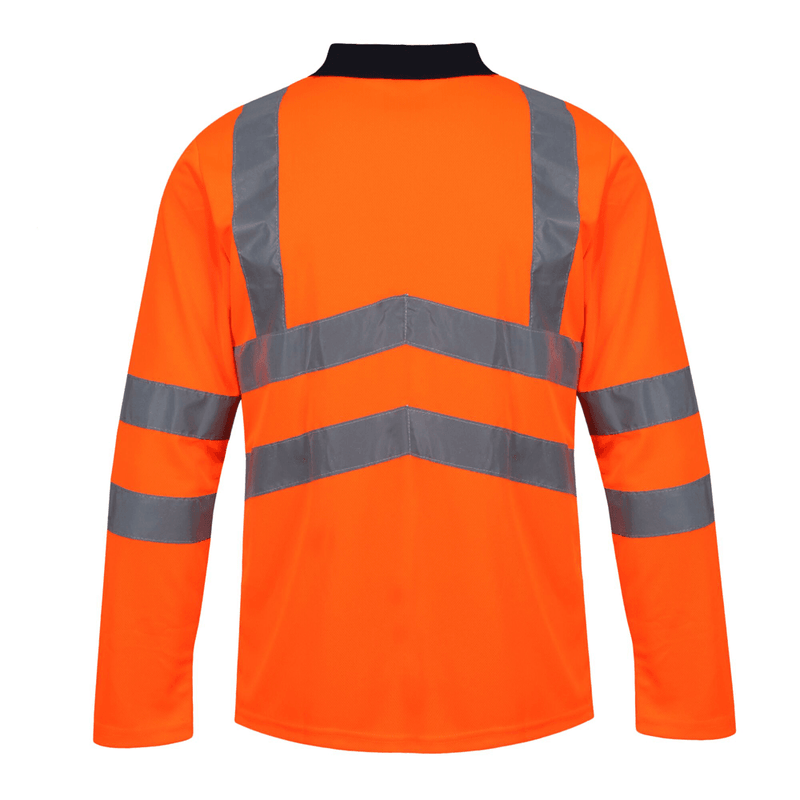 Regatta TRS192 Pro Hi-Vis Long Sleeved Polo Shirt - HI-VIS T-SHIRTS