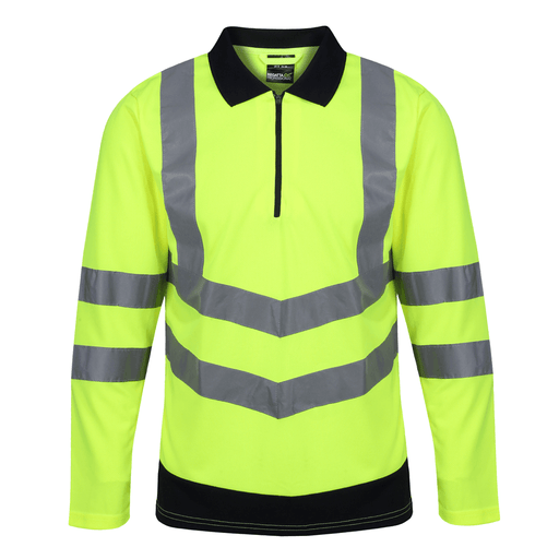 Regatta TRS192 Pro Hi-Vis Long Sleeved Polo Shirt - HI-VIS T-SHIRTS
