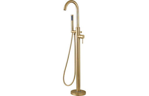 Rescorla Floor Standing Bath/Shower Mixer - Brushed Brass -