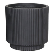 IDEALIST Lite Vertical Ribbed Black Cylinder Outdoor Planter - Home & Garden > Lawn & Garden > Gardening > Pots & Planters > Planters