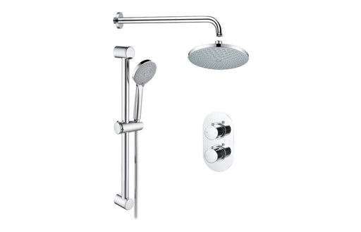 Round Concealed Valve Head & Arm Shower Pack - Chrome -