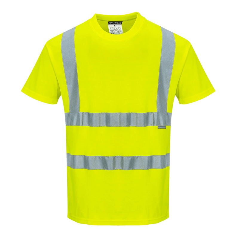 Portwest S170 Hi-Vis Cotton Comfort Breathable T-Shirt - HI-VIS T-SHIRTS