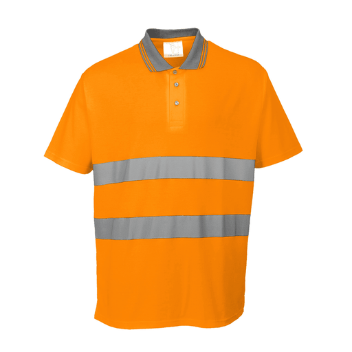 Portwest S171 Hi-Vis Cotton Comfort Breathable Polo Shirt - HI-VIS T-SHIRTS