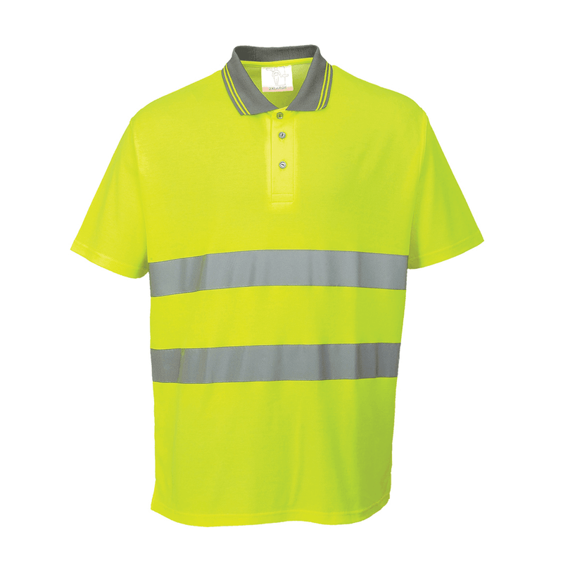 Portwest S171 Hi-Vis Cotton Comfort Breathable Polo Shirt - HI-VIS T-SHIRTS