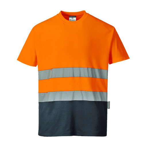 Portwest S173 Hi-Vis Cotton Comfort Contrast Breathable T-Shirt - HI-VIS T-SHIRTS