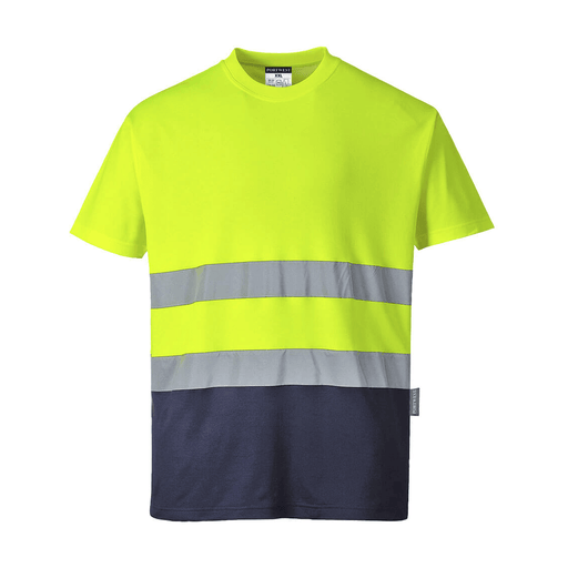 Portwest S173 Hi-Vis Cotton Comfort Contrast Breathable T-Shirt - HI-VIS T-SHIRTS