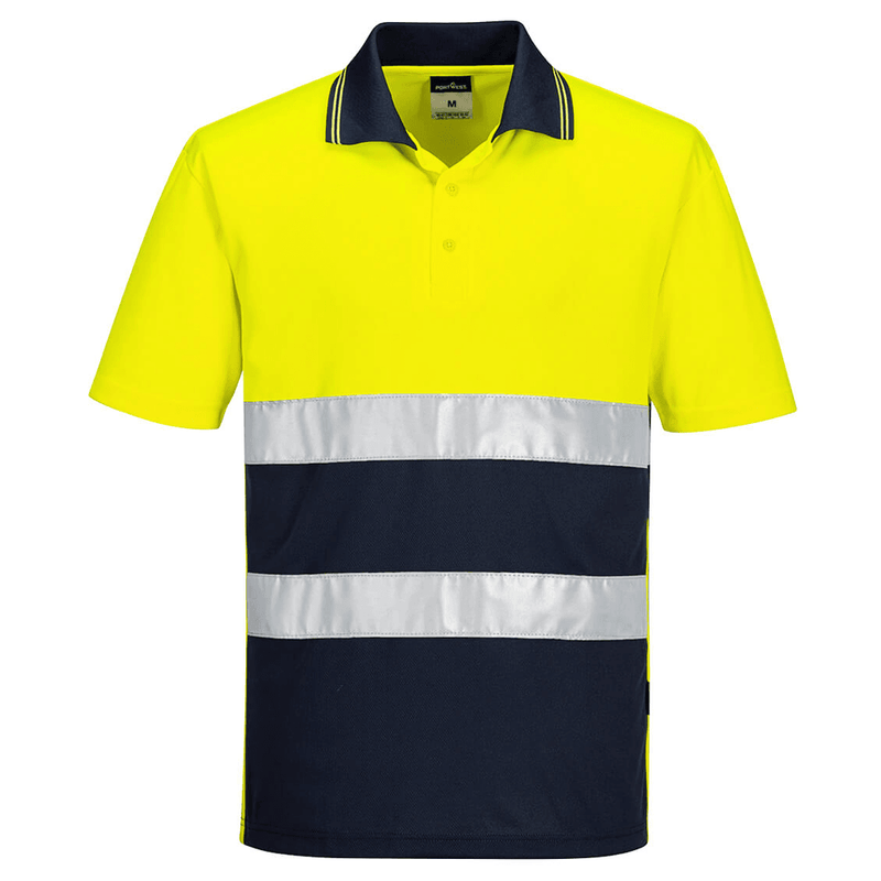 Portwest S175 Hi-Vis Lightweight Contrast Breathable Polo Shirt - HI-VIS T-SHIRTS