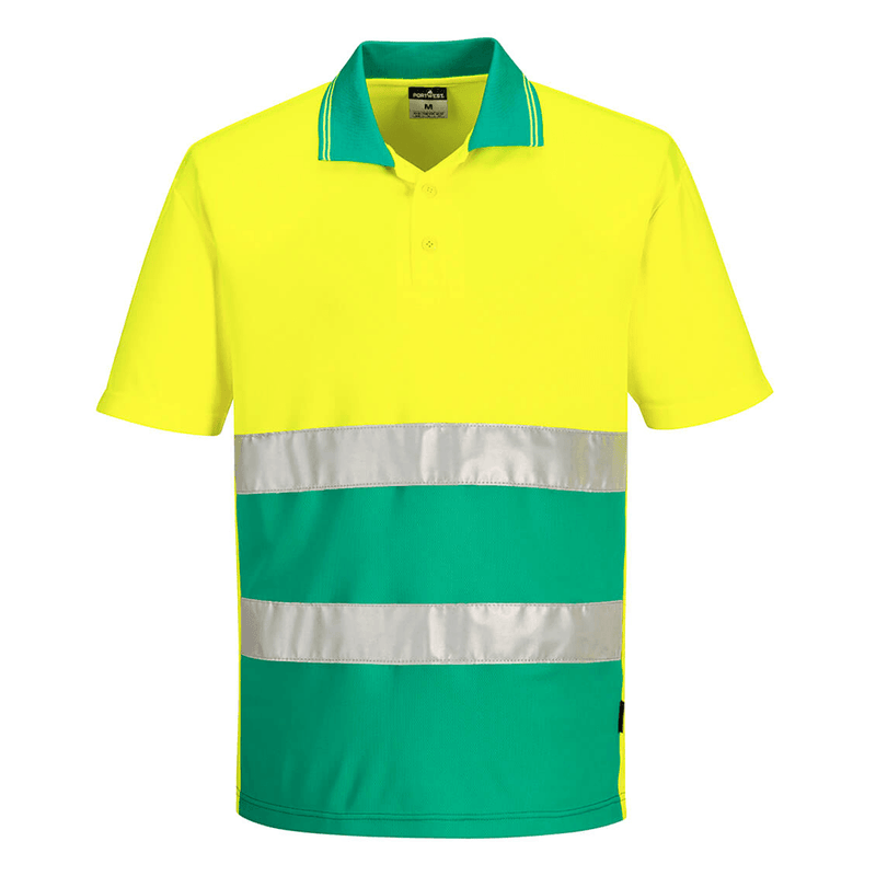 Portwest S175 Hi-Vis Lightweight Contrast Breathable Polo Shirt - HI-VIS T-SHIRTS