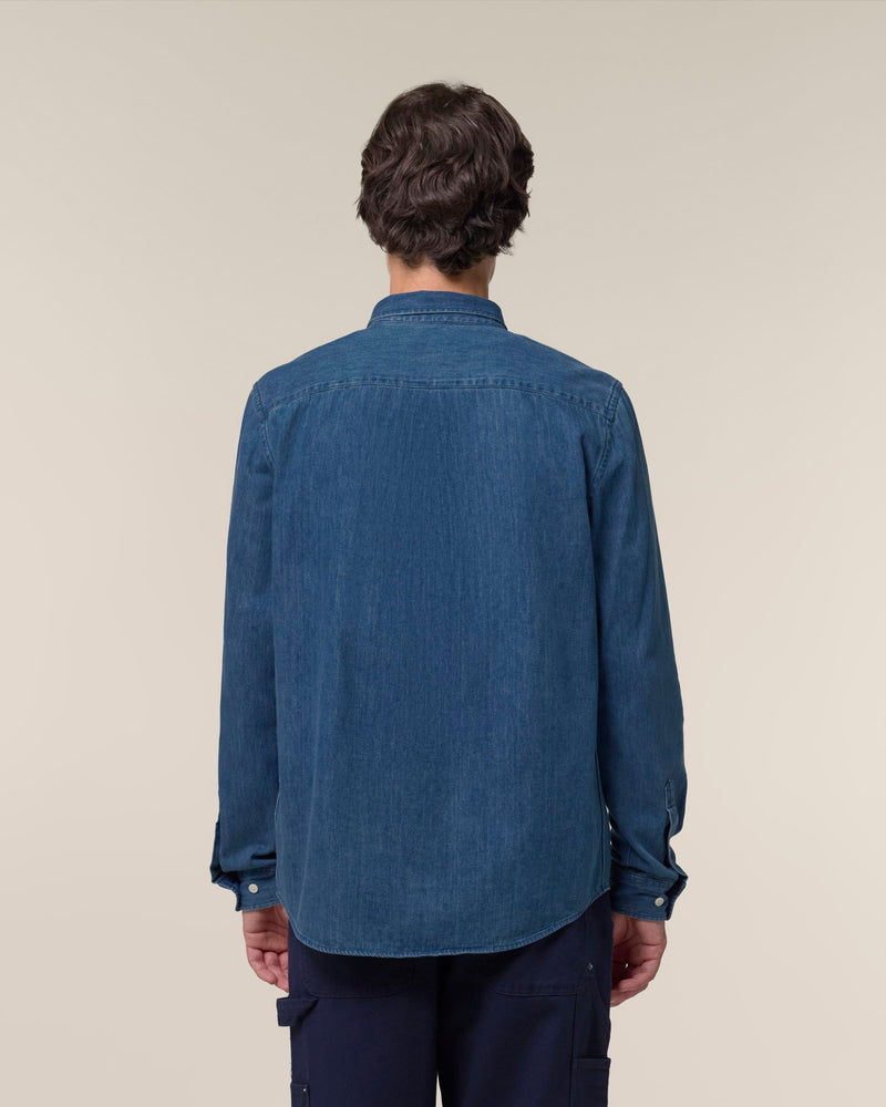 Organic Cotton Long Sleeve Denim Shirt: Mens