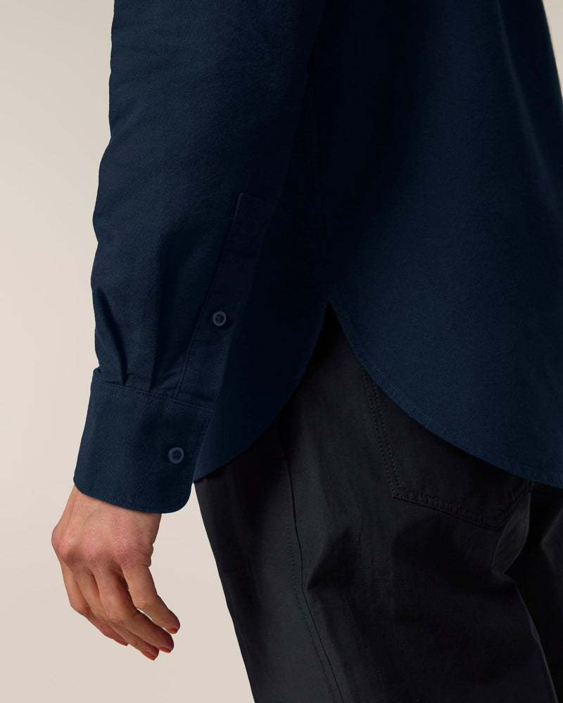 Organic Cotton Oxford Long Sleeve Shirt: Womens