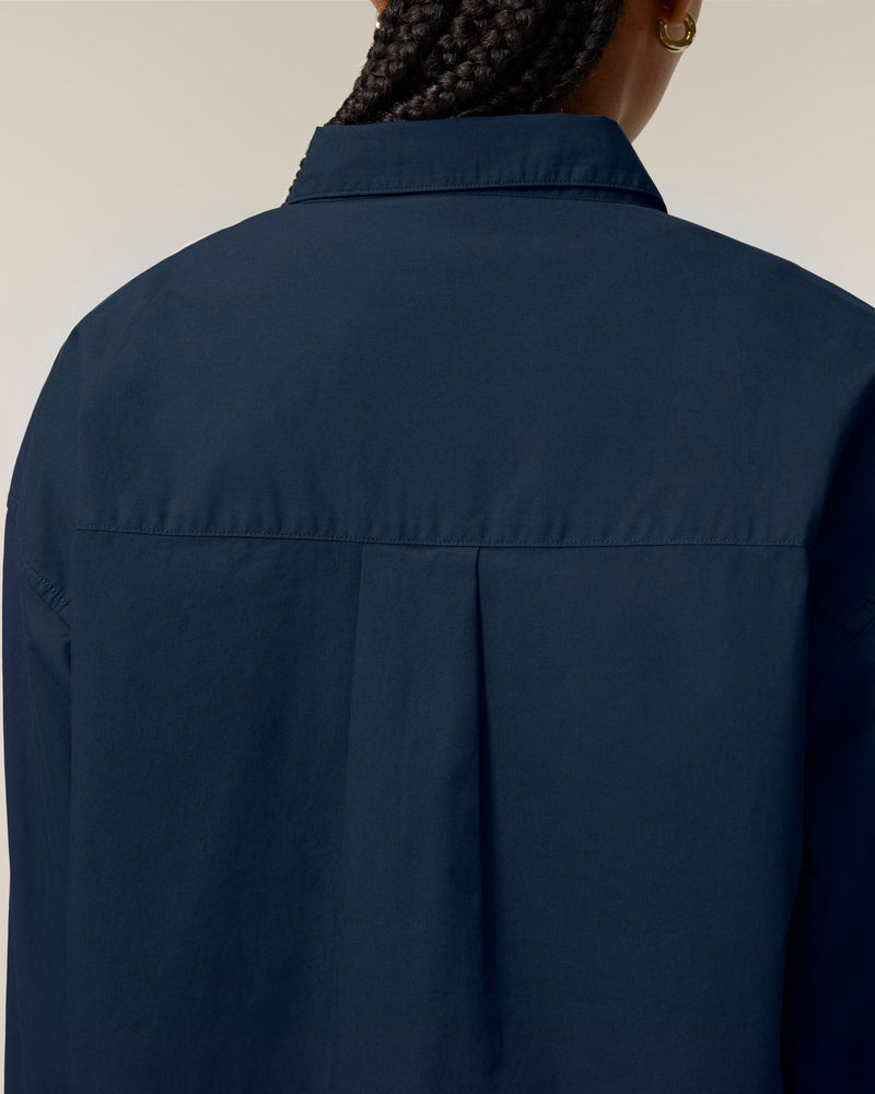 Organic Poplin Long Sleeve Shirt: Womens