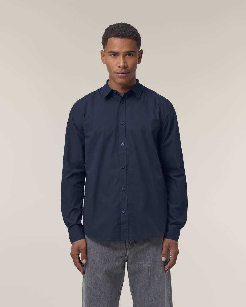 Organic Poplin Long Sleeve Shirt: Mens