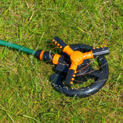 Bradas 3-Arm Rotating Sprinkler Black Orange Line - Home & Garden > Lawn & Garden > Watering & Irrigation > Sprinklers & Sprinkler Heads > Sprinklers Garden watering