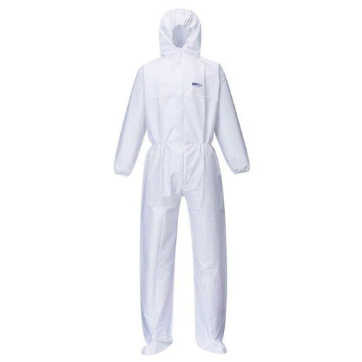 Portwest ST41 BizTex Microporous Coverall with Boot Covers Type 5/6 - DISPOSABLE WORKWEAR