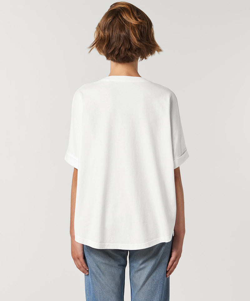 Organic Garment Dyed Roll Sleeve T-shirt: Womens