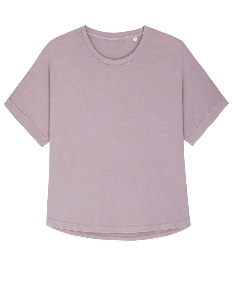 Organic Garment Dyed Roll Sleeve T-shirt: Womens