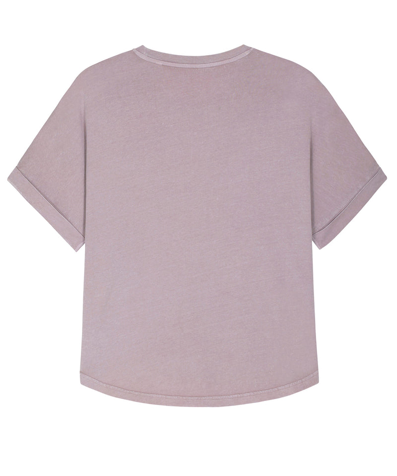 Organic Garment Dyed Roll Sleeve T-shirt: Womens