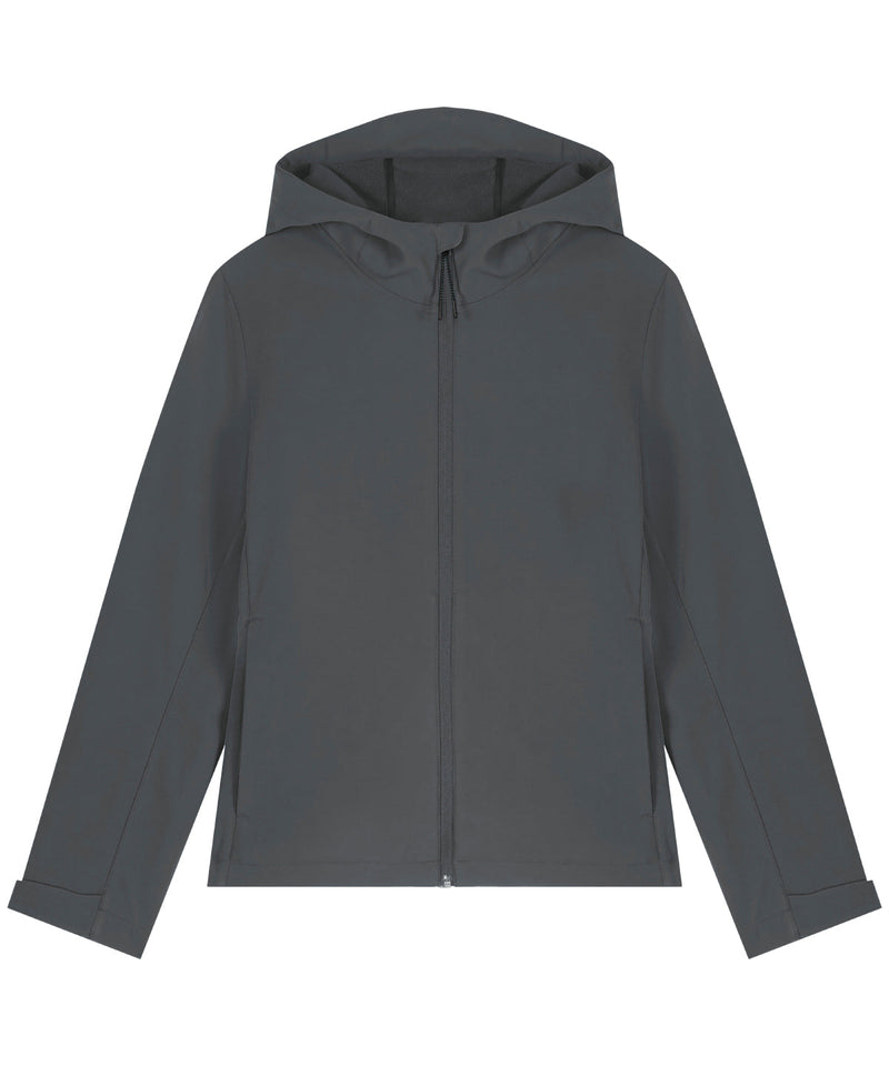 Recyled Polyester Hooded Softshell Jacket: Womens