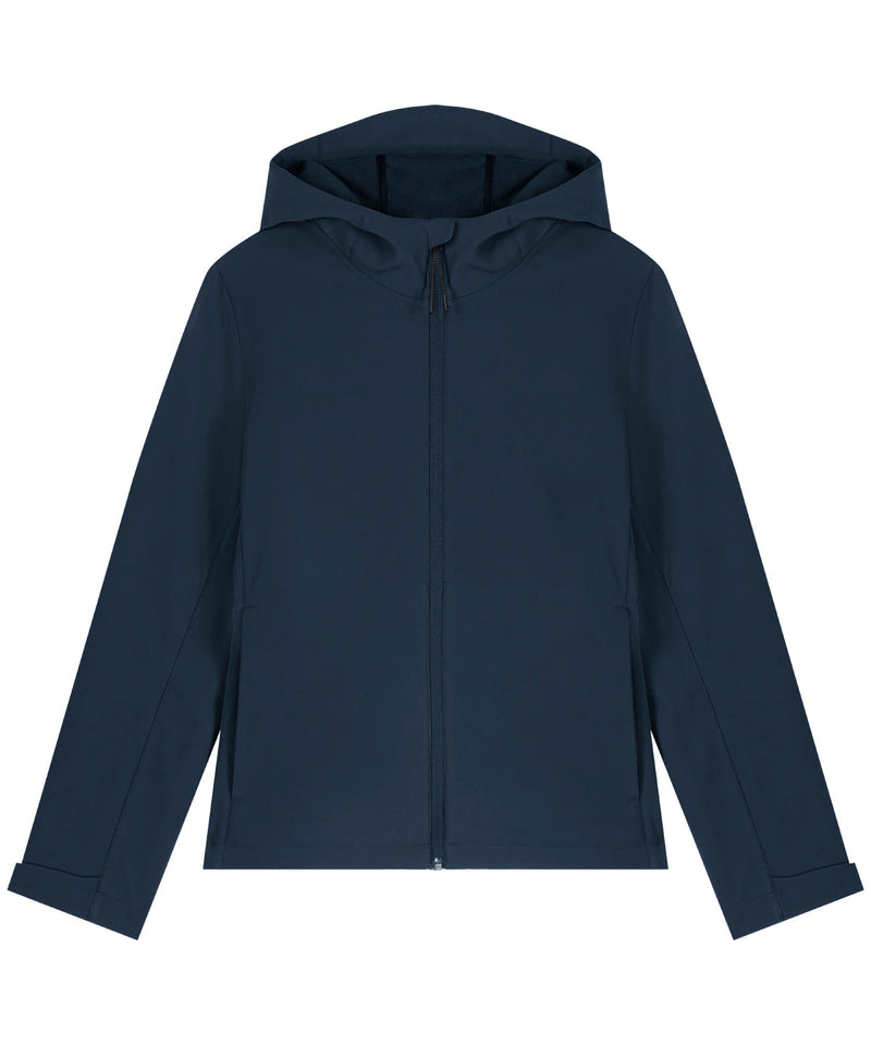 Recyled Polyester Hooded Softshell Jacket: Womens