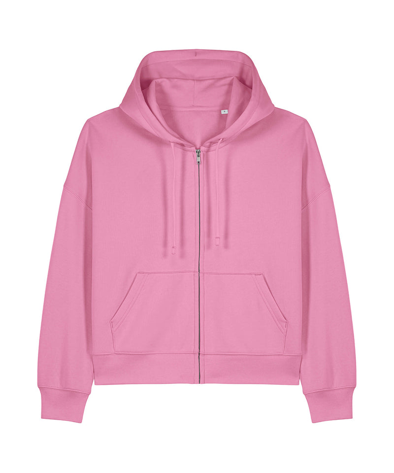 Organic Dropped Shoulder Zipped Hoodie: Womens