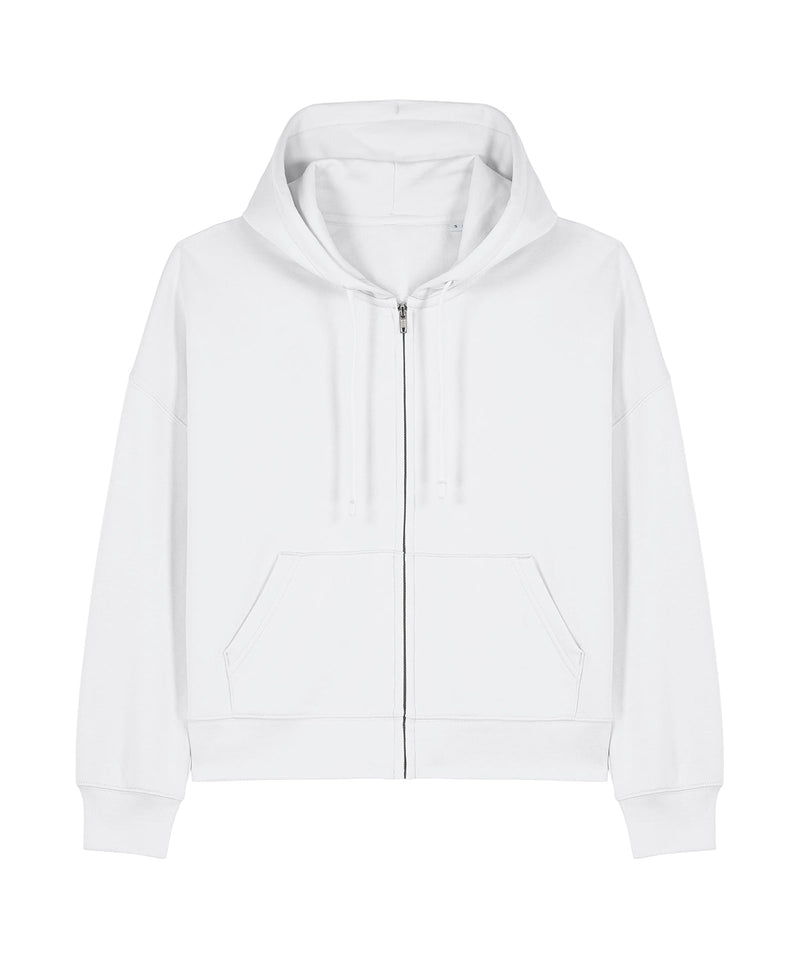 Organic Dropped Shoulder Zipped Hoodie: Womens