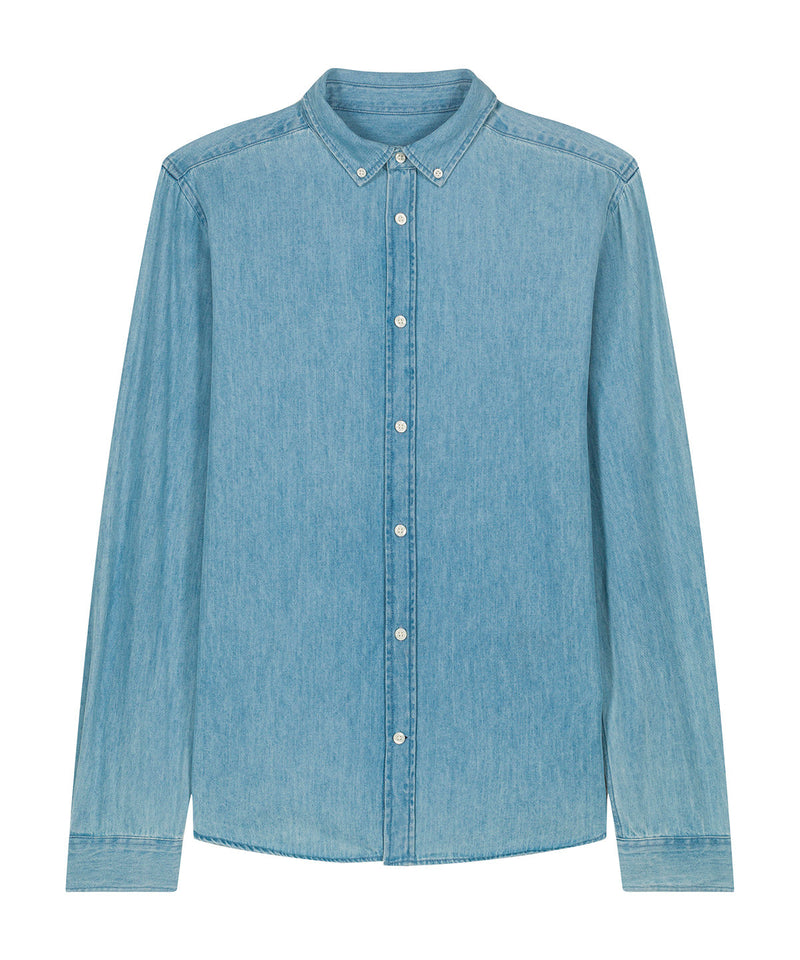 Organic Cotton Long Sleeve Denim Shirt: Mens