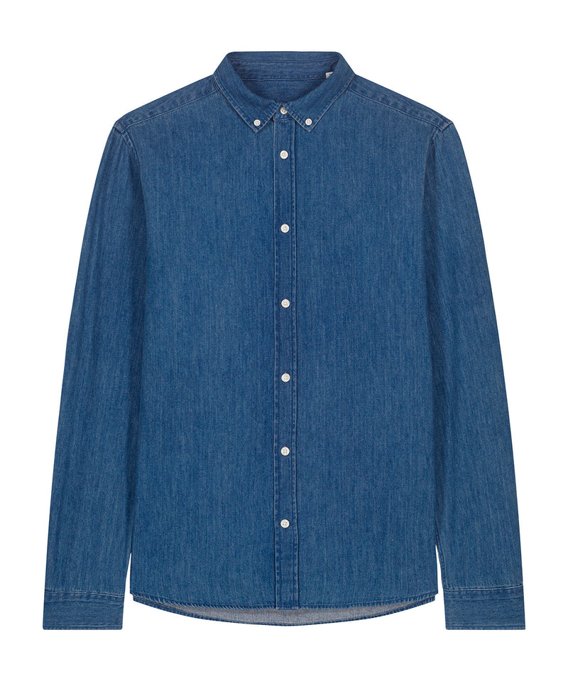 Organic Cotton Long Sleeve Denim Shirt: Mens