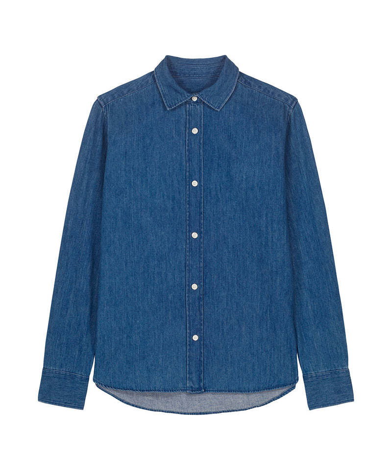 Organic Cotton Long Sleeve Denim Shirt: Womens