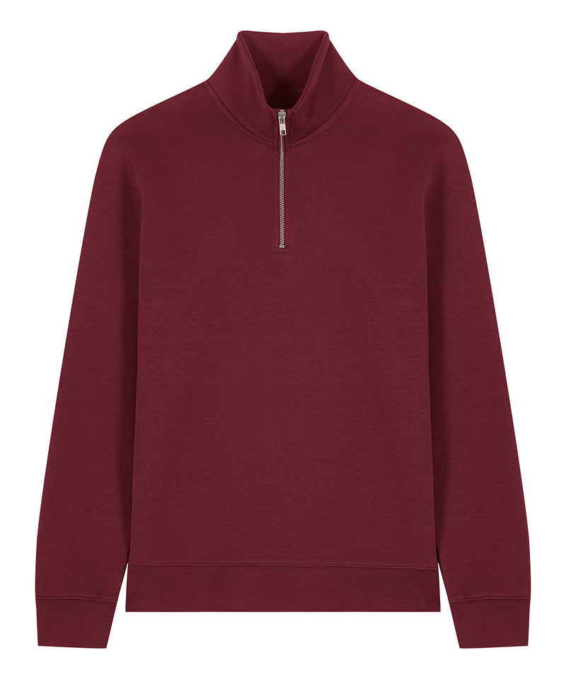 Organic Zip Neck Sweatshirt: Unisex
