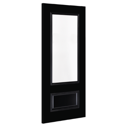 Deanta Sandringham Black Pre-Finished Glazed Internal Door - All Sizes -
