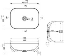 Selene 460x330mm Ceramic Washbowl - Grey Marble Effect -
