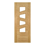 Seville Oak Prefinished 4 Glazed Light Panels Internal Door - All Sizes -