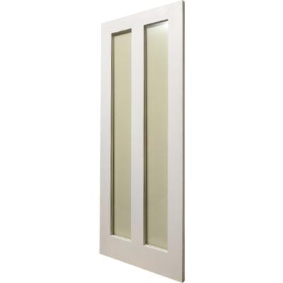 Shaker 2 Panel White Primed Glazed Internal Door - All Sizes - Doors