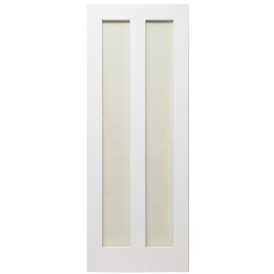 Shaker 2 Panel White Primed Glazed Internal Door - All Sizes - Doors